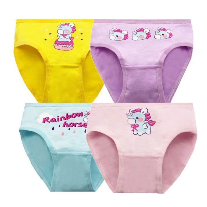 Culotte - slip Fedmois - KidsClothing289/L - Culotte Fille Coton Slip sous-vetement 2-9 Ans, Lot de 8