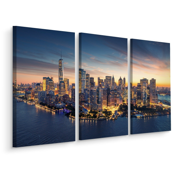 Obraz Tryptyk Wschód Słońca NEW YORK 3D 60x40cm