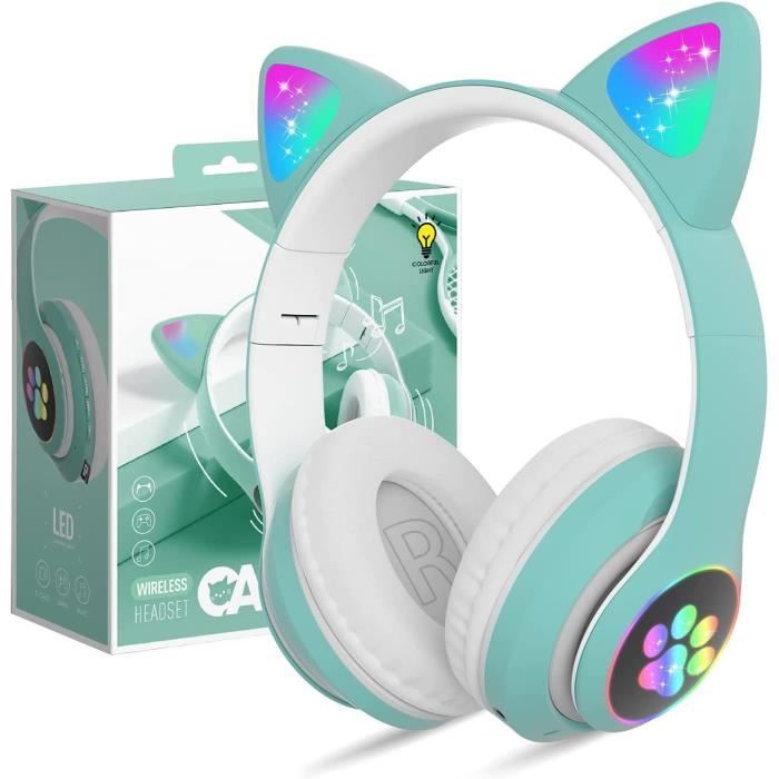 Kids Wireless Bluetooth Headphones, Cute Cat Ear Foldable Wireless Audio Headphones for Children Bluetooth 5.0 A230