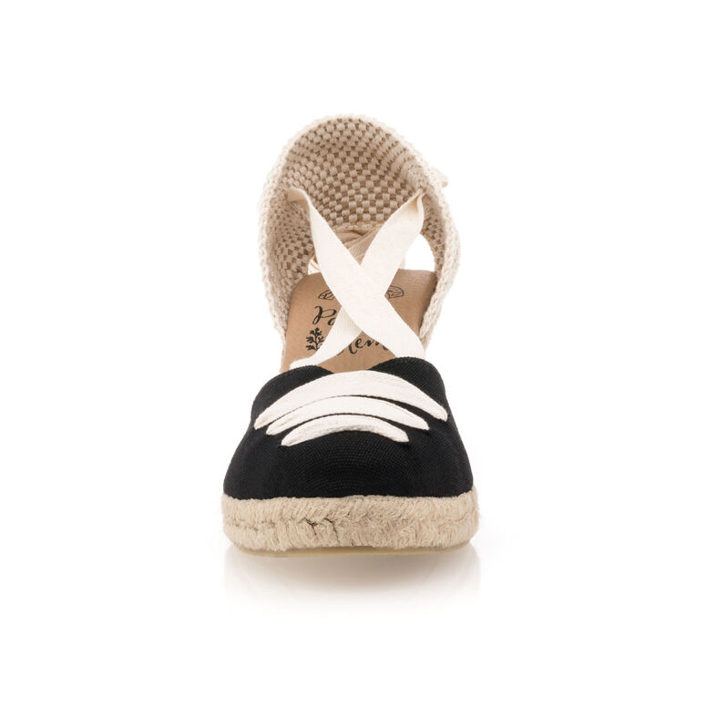 Zwarte espadrilles voor dames met touwzolen
