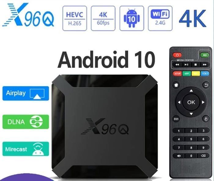 X96Q Smart TV Box Android 10 2+16 Go 4K H313 G31 Wi‑Fi 2,4 GHz Ethernet HDMI - LPNOVE