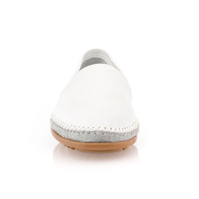 Weiße Damen-Loafer/Bootsschuhe