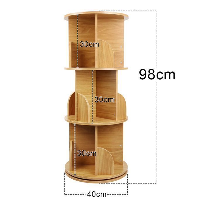 Estantería giratoria MIPAN - Estantería de almacenamiento - Para sala de estar, oficina, habitación infantil - 40*40*97cm - Amarillo