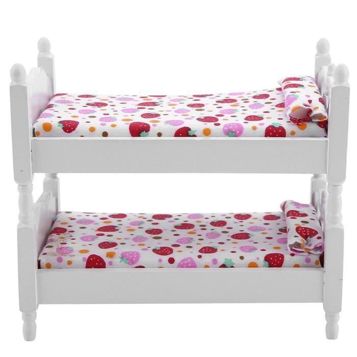 Speelgoed - OMABETA - Stapelbed voor poppenhuis - Mini meubelstuk - Roze - 13,7 * 8,1 * 12 cm - Kind