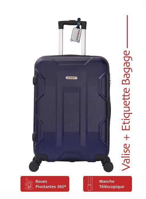 Maleta de cabina - ADC - Azul Terra - 55 cm - ABS rígido - 4 ruedas giratorias de 360°