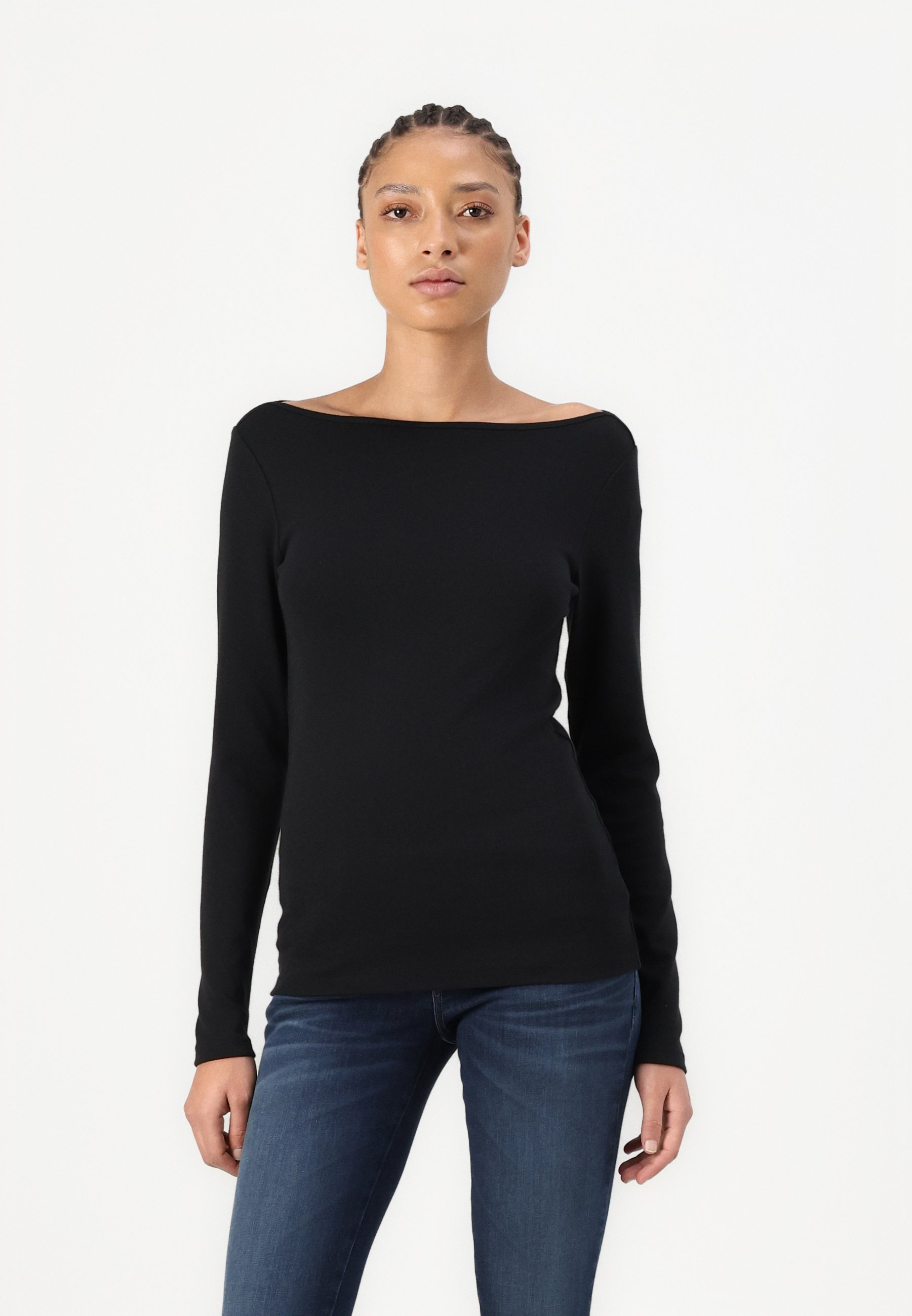 GAP BATEAU - Long sleeved top - black