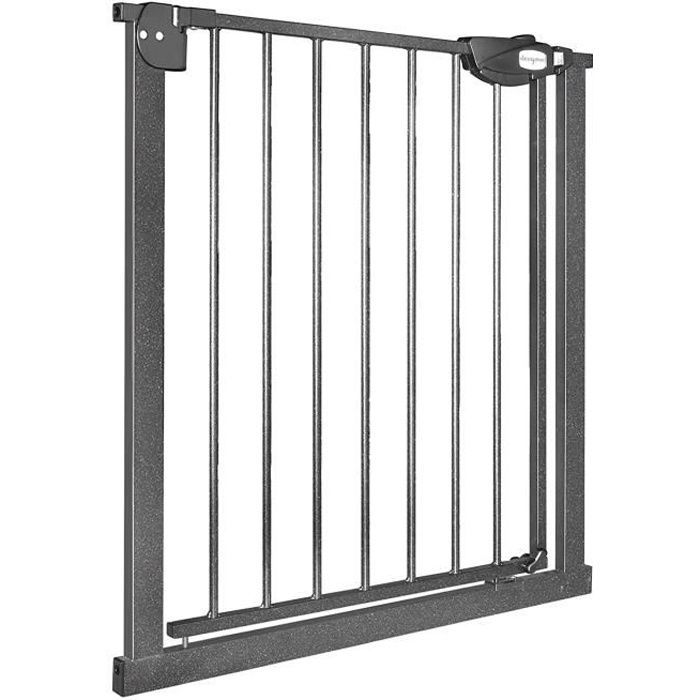 Aufun Safety Gate for Doors and Stairs, Pressure Mounting, For Openings 75-85 cm, for Pets, Babies and Children - Black