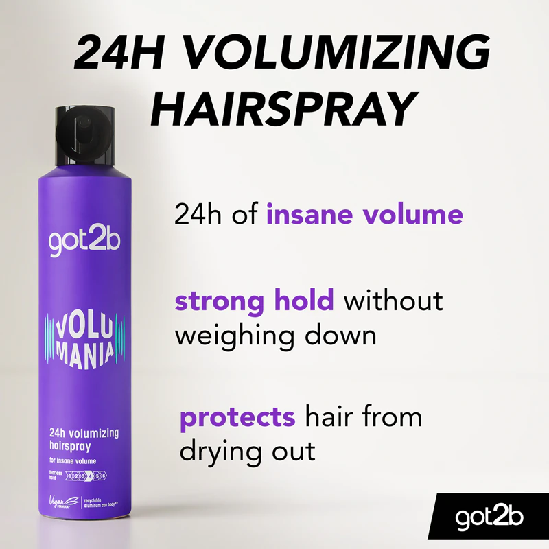 got2b Volumania Haarspray mit starkem Halt für langanhaltendes Volumen