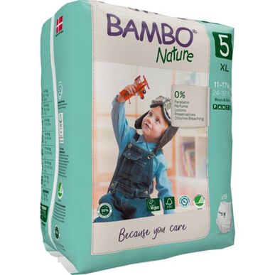 Bambo Nature kalhotkové plenky pro chlapce a dívky Ekologické spodní prádlo T5 12-18kg 19 ks 19 ks