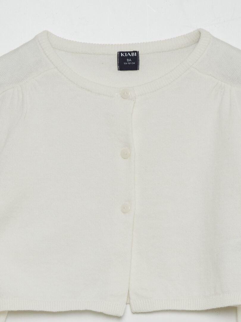 Cardigã estilo bolero - BRANCO