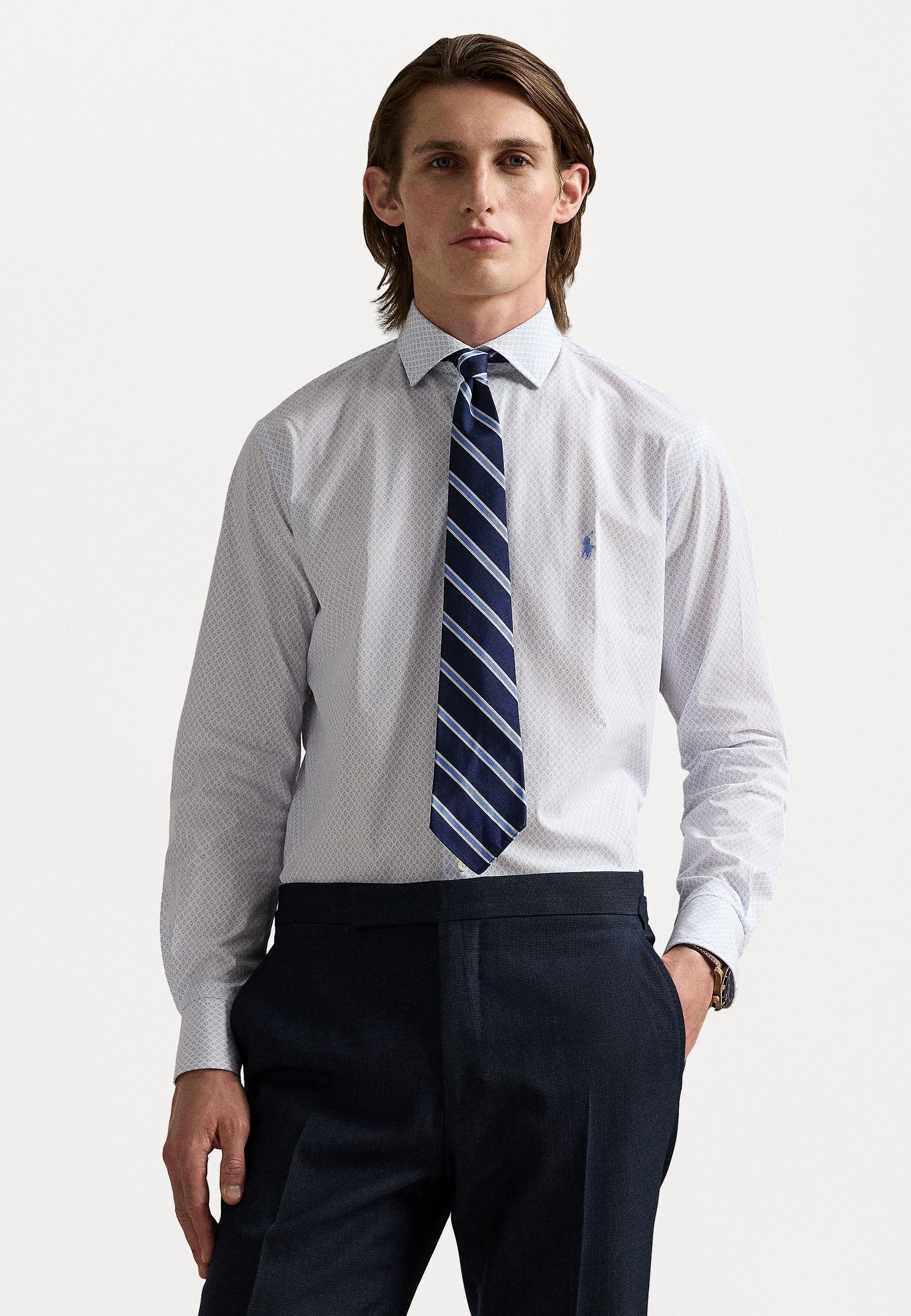 Polo Ralph Lauren CUSTOM FIT PRINT STRETCH POPLIN SHIRT - Shirt - wit