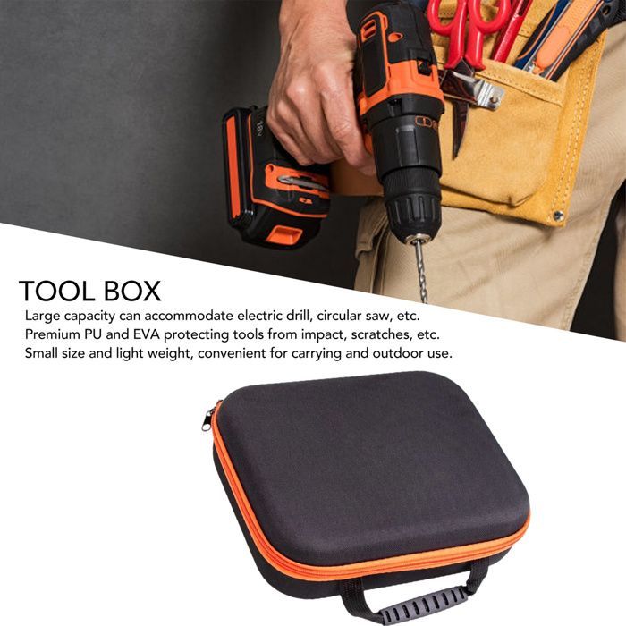 Estuche para herramientas, bolsa de almacenamiento de herramientas, con cremallera, estuche de transporte portátil para trabajos al aire libre, cuadrado