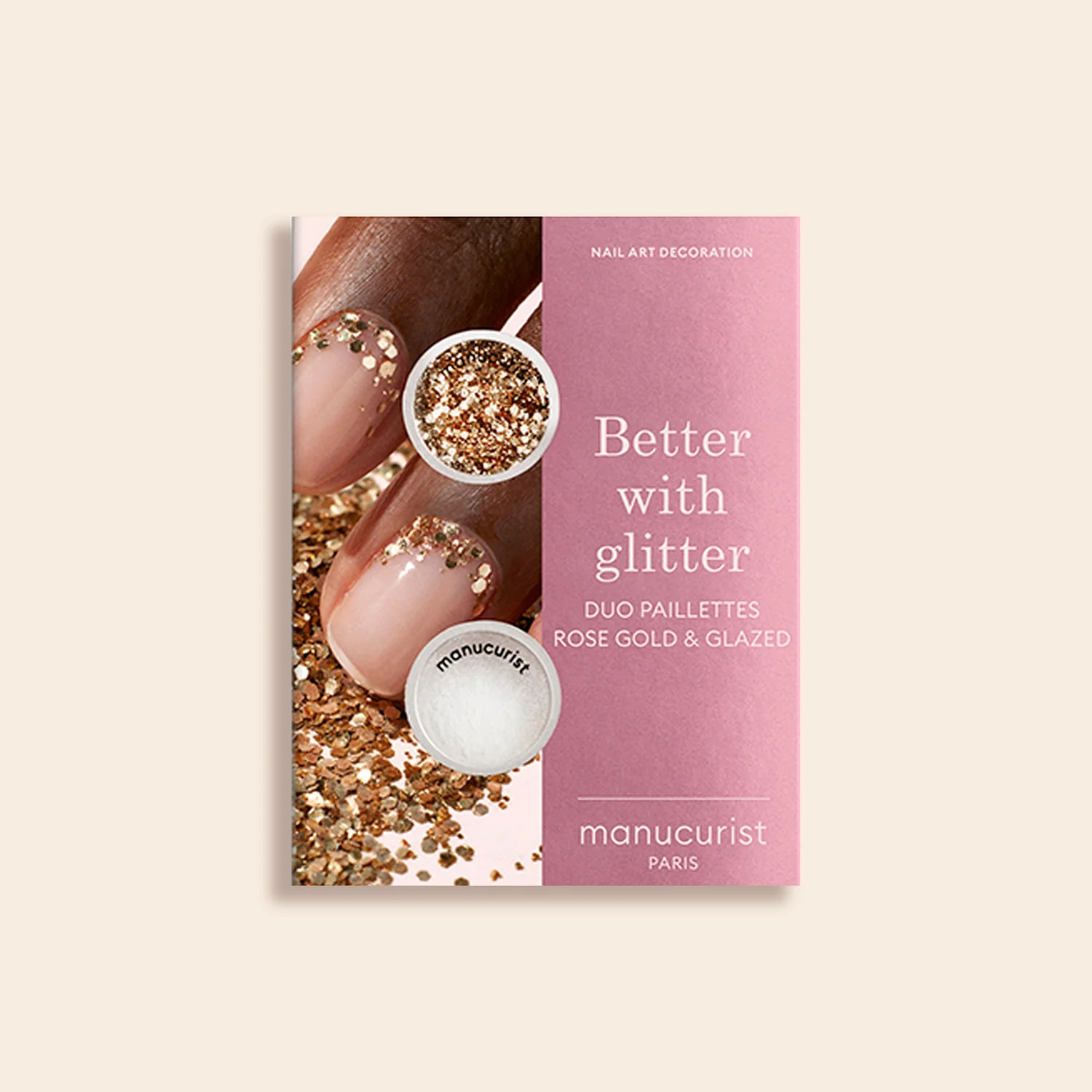 NAIL ART Duo Paillettes Rose Gold & Glazed