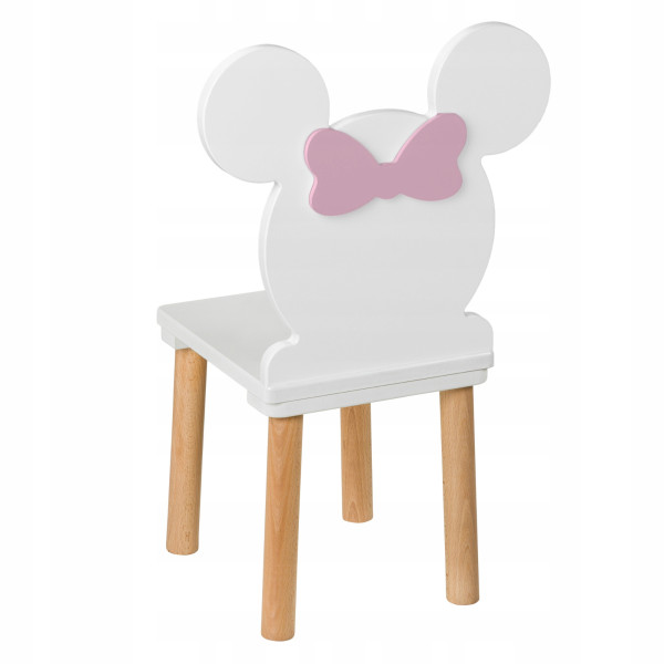 Krzesło dla dzieci  Miki drewniane, białe - 60 cm