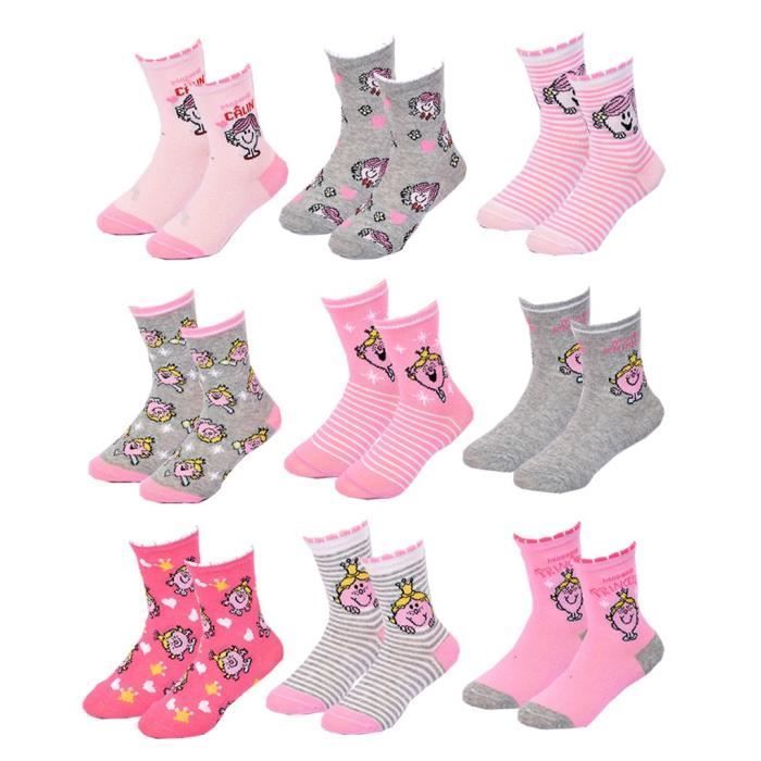 Chaussettes Fille - OZABI - MONSIEUR MADAME - Pack de 9 - Rose