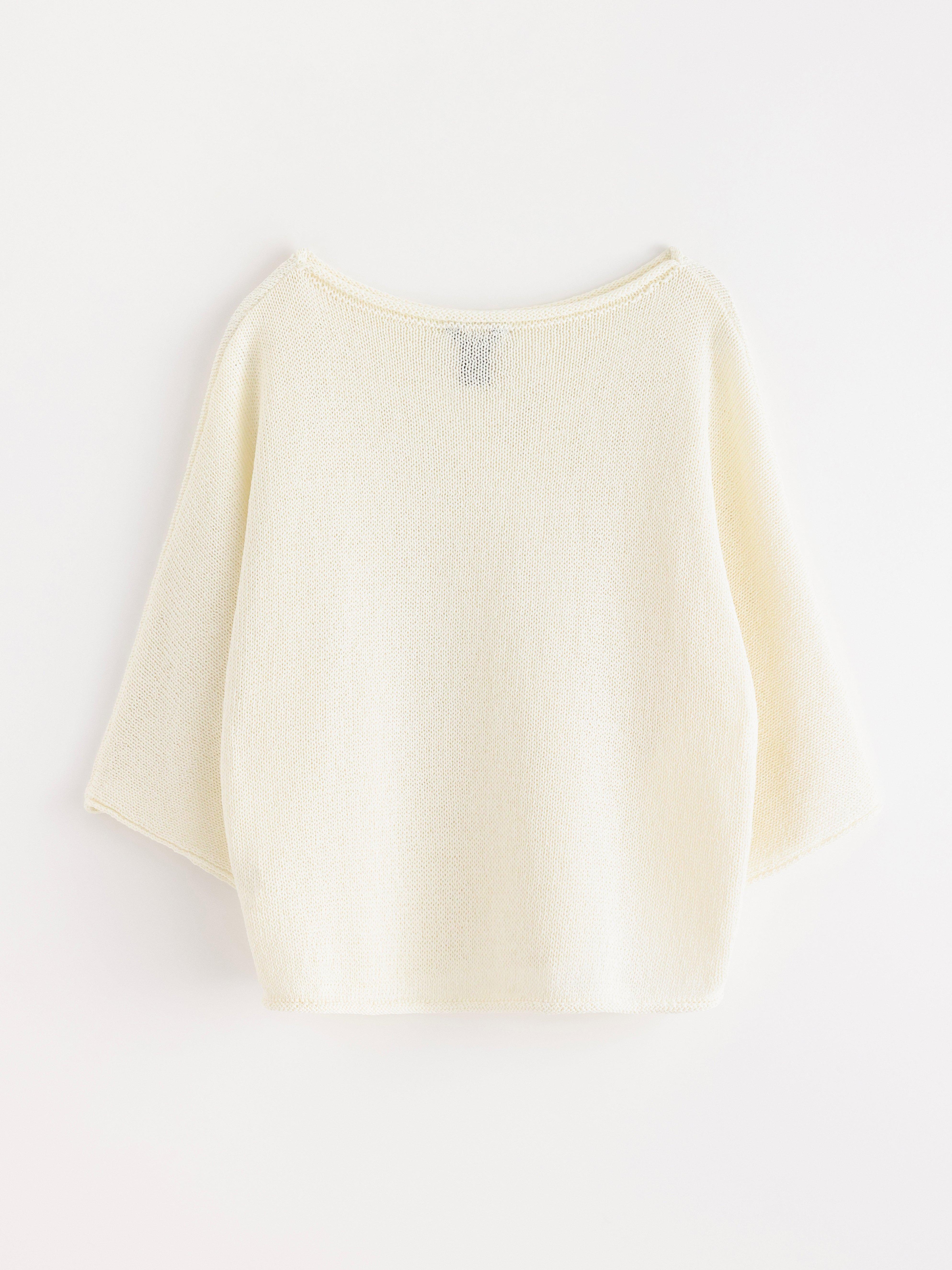 Jersey de punto blanco roto