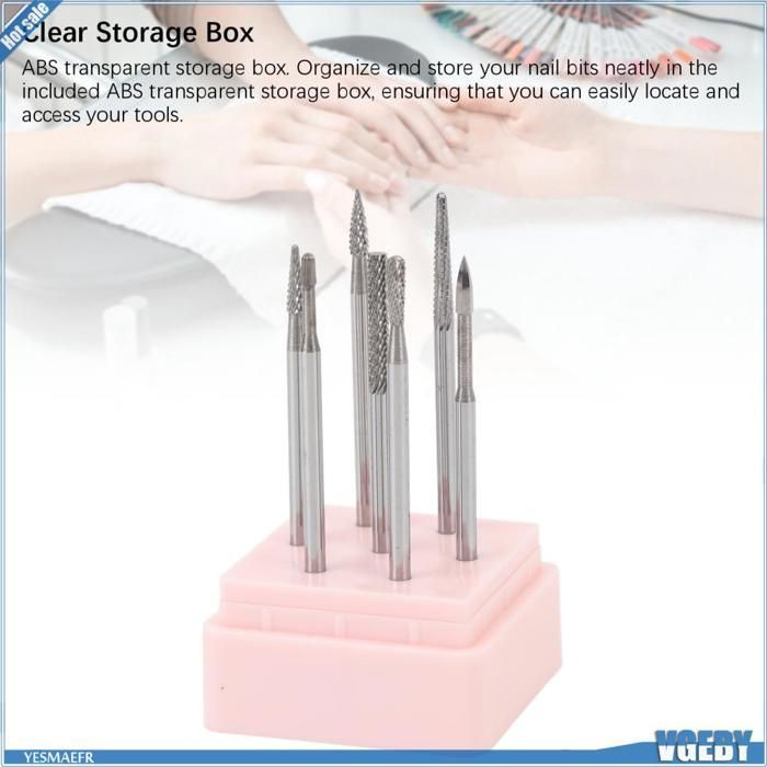 Ashata Nail Drill Bit Set, Nail Polish Removal Bits, Tungsten Carbide Manicure Gridding Nails Hygiene Manicure