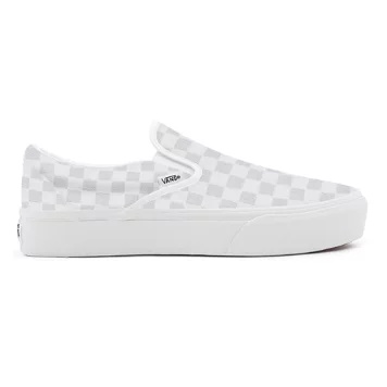 White Checkerboard Slip-On Platform personalizzate