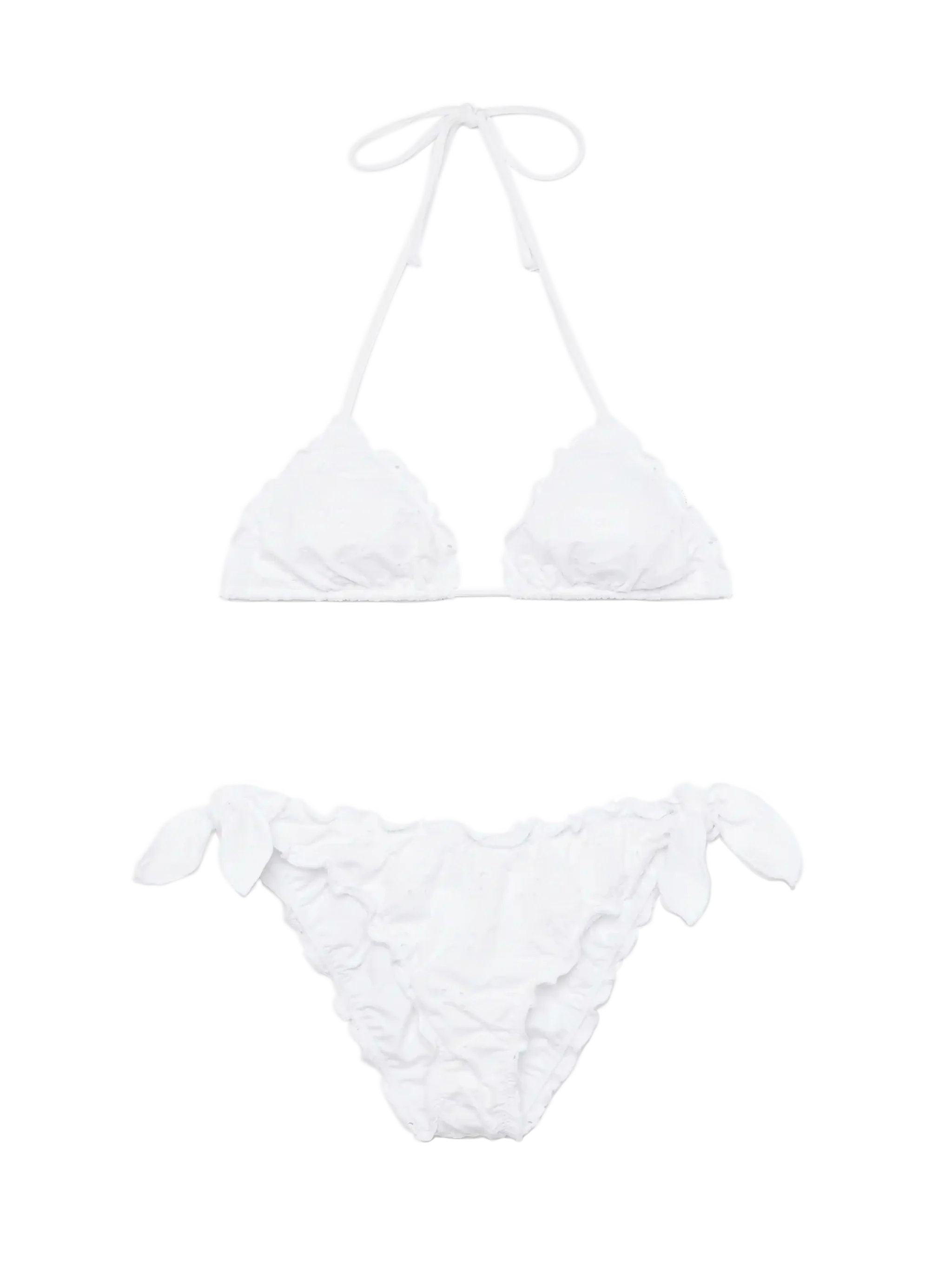 Bikini classico a triangolo Sagittarius Moon in pizzo Sangallo bianco