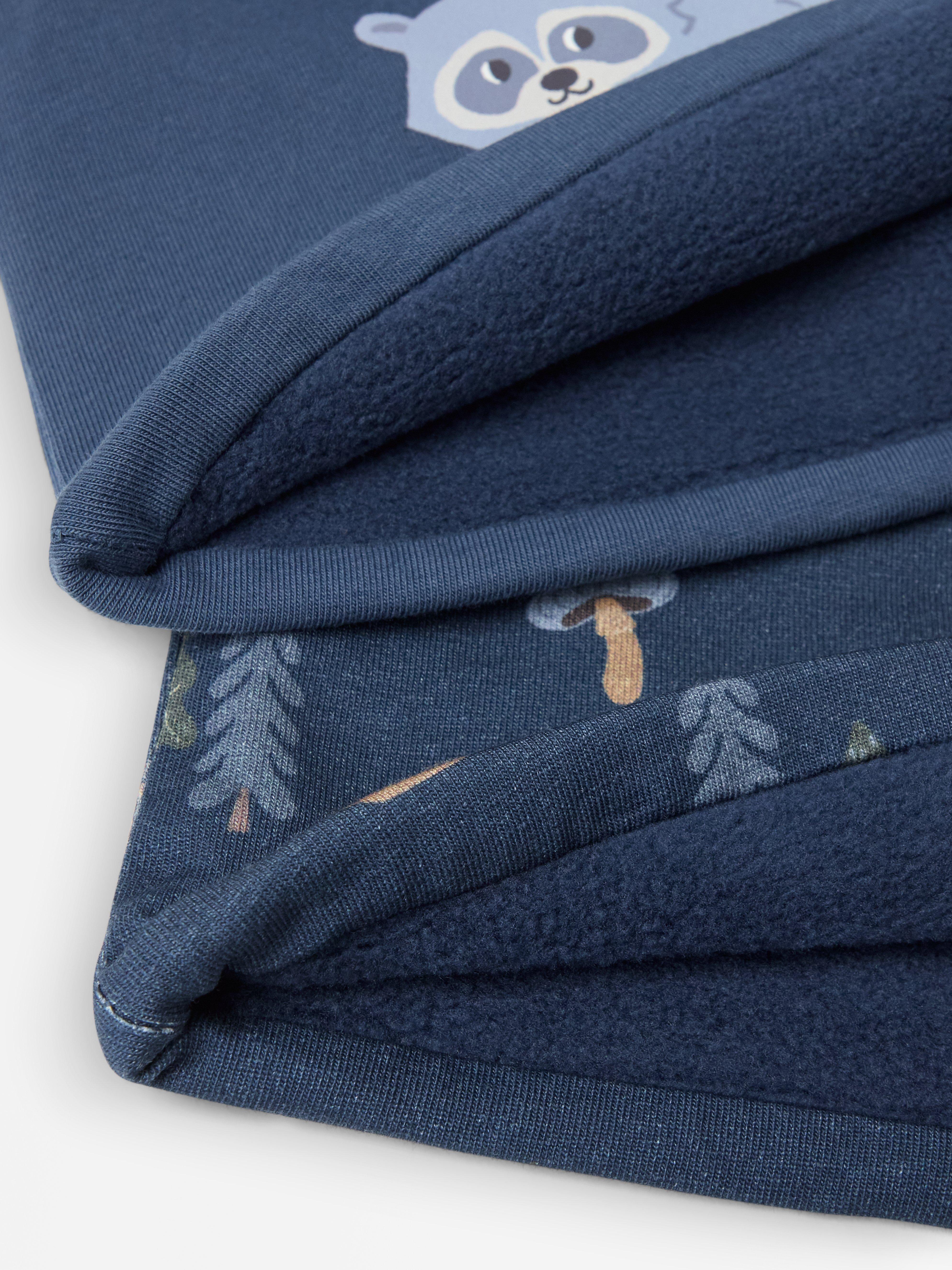 Conjunto de 2 gorros com forro de lã polar azul escuro