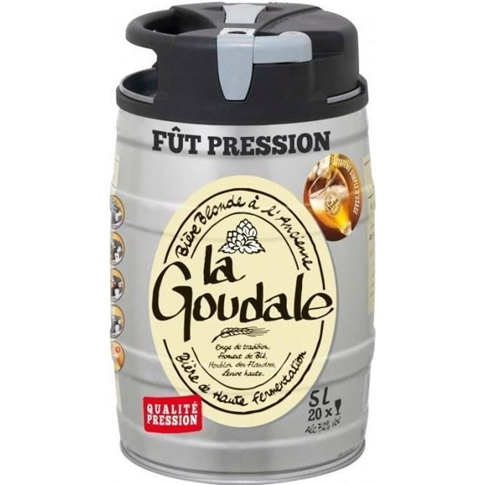 La Goudale Blonde - Mini barril de 5 litros de cerveza rubia