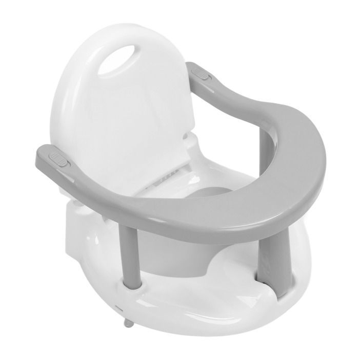 Taburete de baño para bebé OMABETA, asiento de baño con ruedas y de pie, antideslizante, taburete para lactancia, gris.