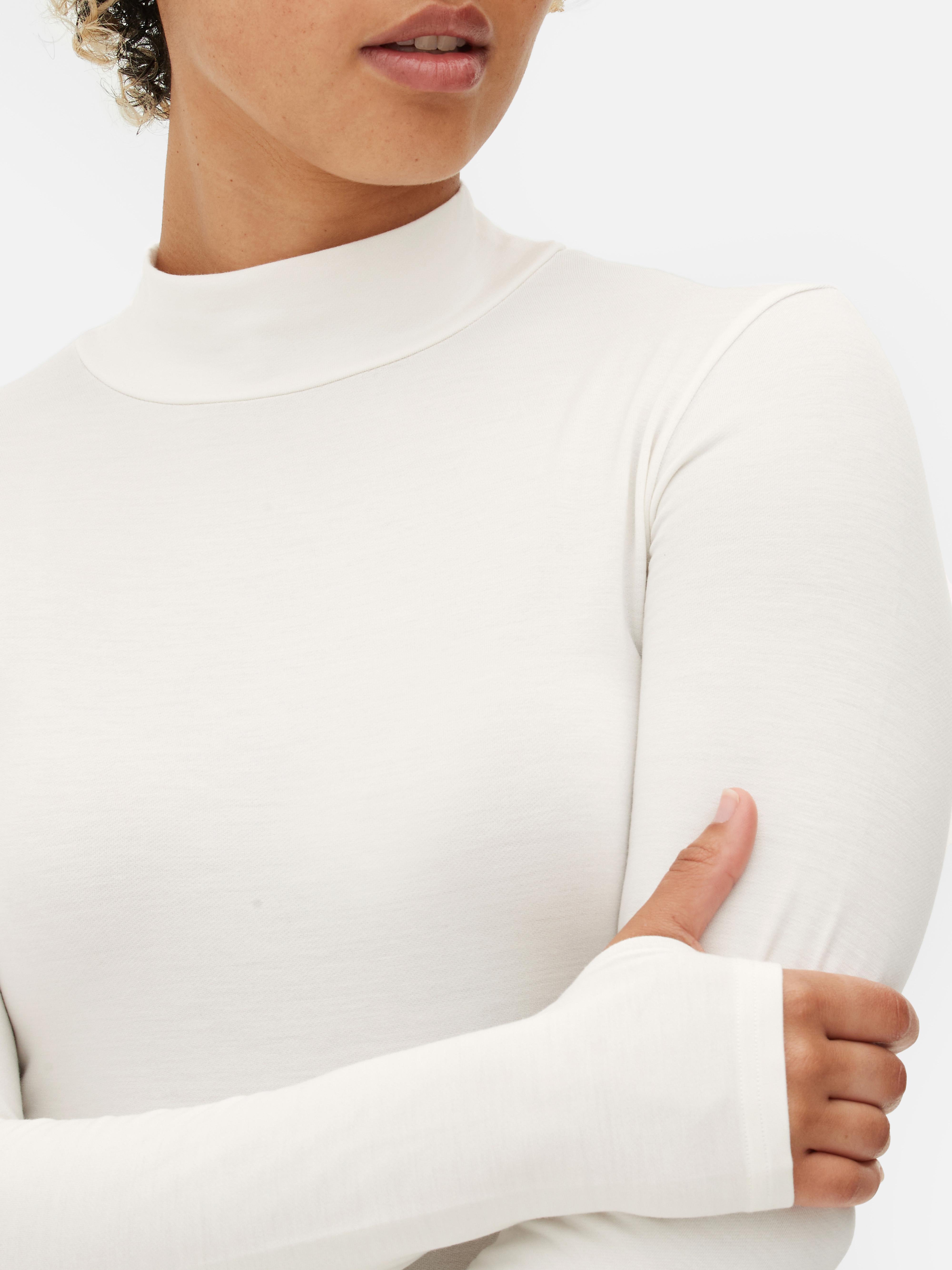 Thermoshirt mit hohem Kragen und langen Ärmeln, figurbetont