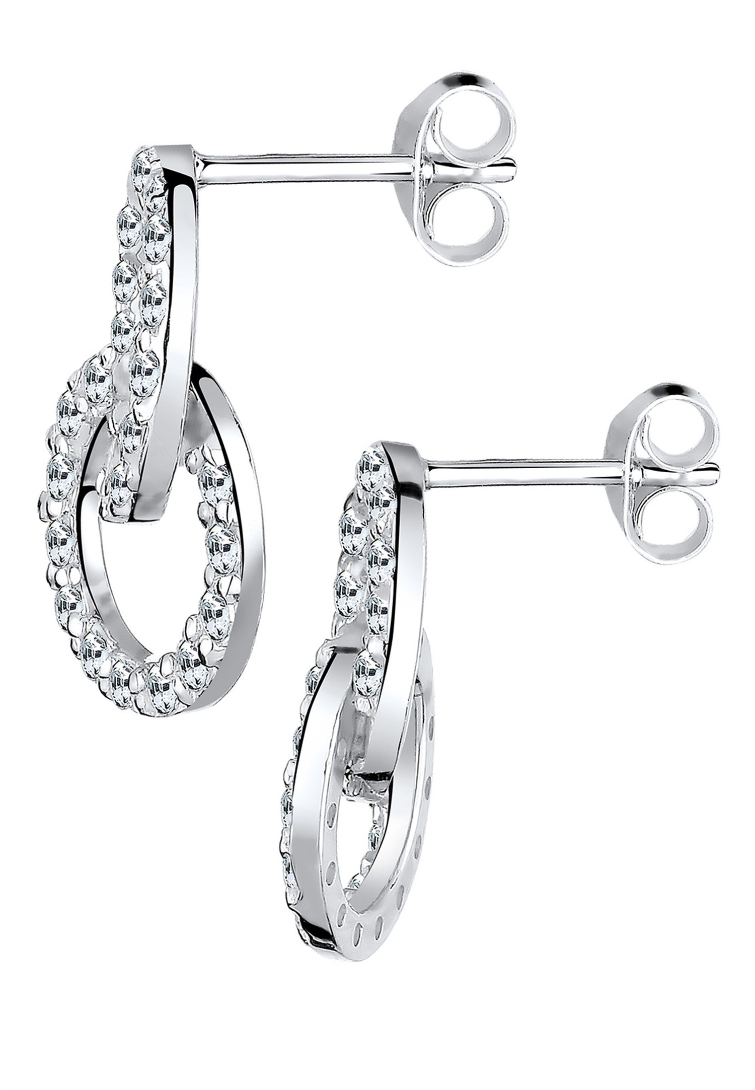 Elli Femmes cercle géo tendance avec cristaux en argent sterling 925