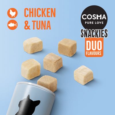 Cosma Snackies DUO 2 i 1 - Frysetørrede kattesnacks