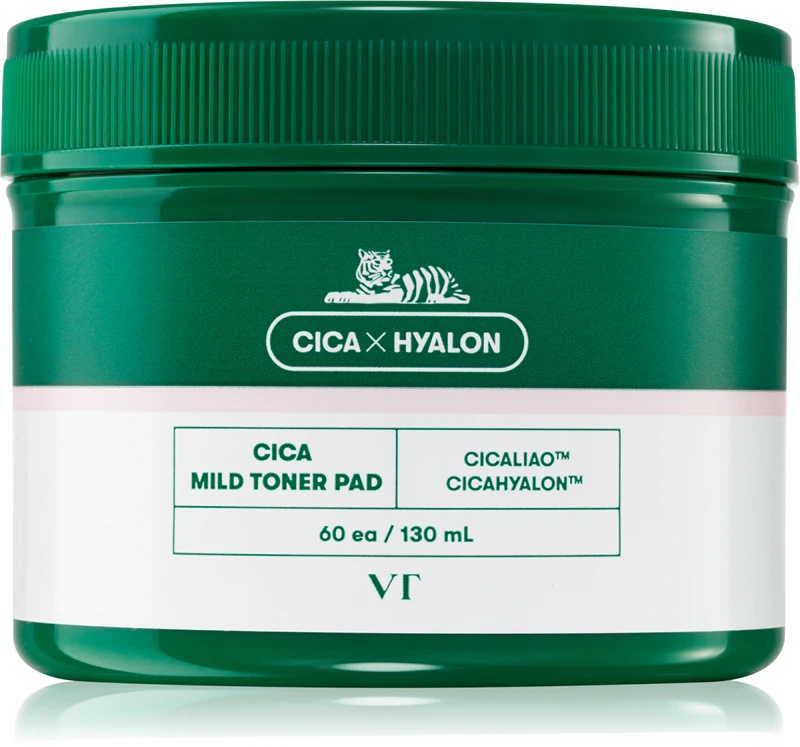 VT Cosmetics Cica Mild Toner Pad pīlinga sejas spilventiņi ar nomierinošu efektu