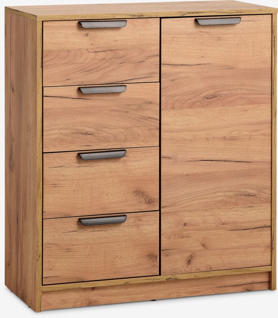 JENSLEV JENSLEV komoda s predali, 4 predali, 1 vrata, hrast