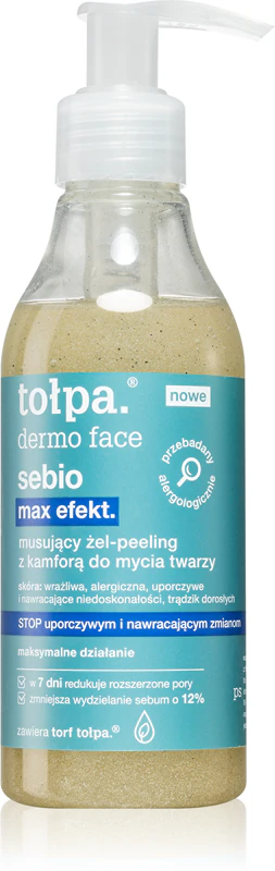 Gel de limpeza esfoliante facial Tołpa Dermo Sebio
