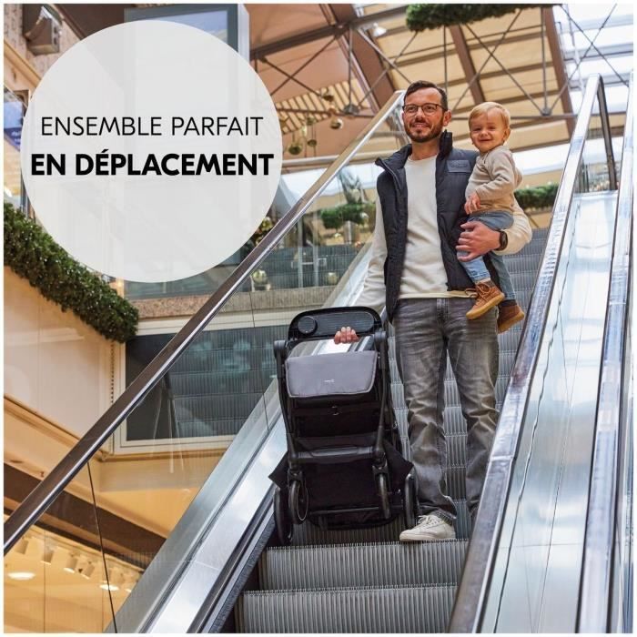 HAUK - 2-in-1 Shop N Care reisset - Kinderwagen + autostoeltje + adapters - 4 wielen - Olijfgroen