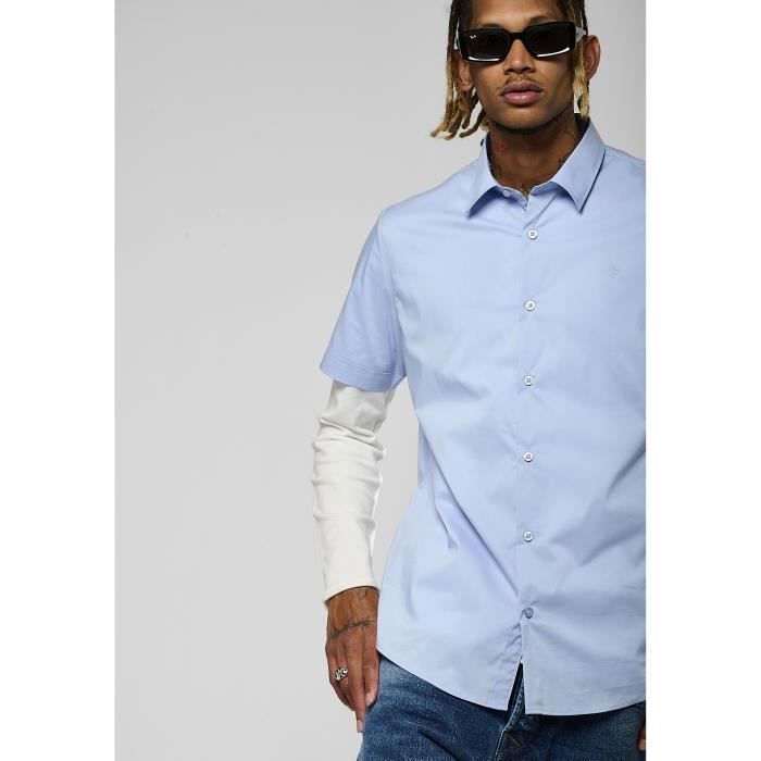 Camisa de hombre KAPORAL KOURA - Azul - Manga corta - Corte ajustado