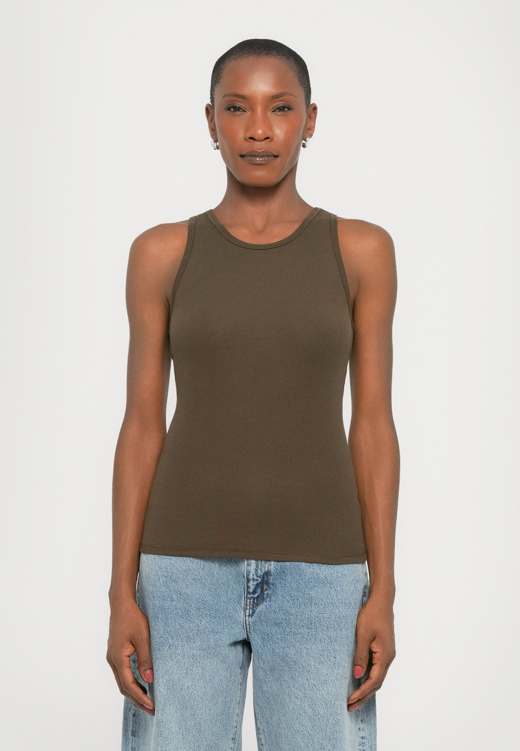 Filippa K FINE TANK - Top - ciemny khaki