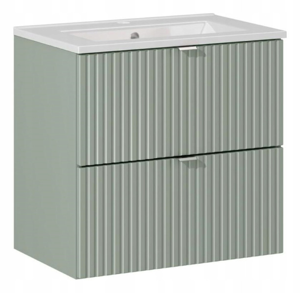 Szafka Z UMYWALKĄ 50 cm RYFLE Wisząca Szuflady LINE GREEN