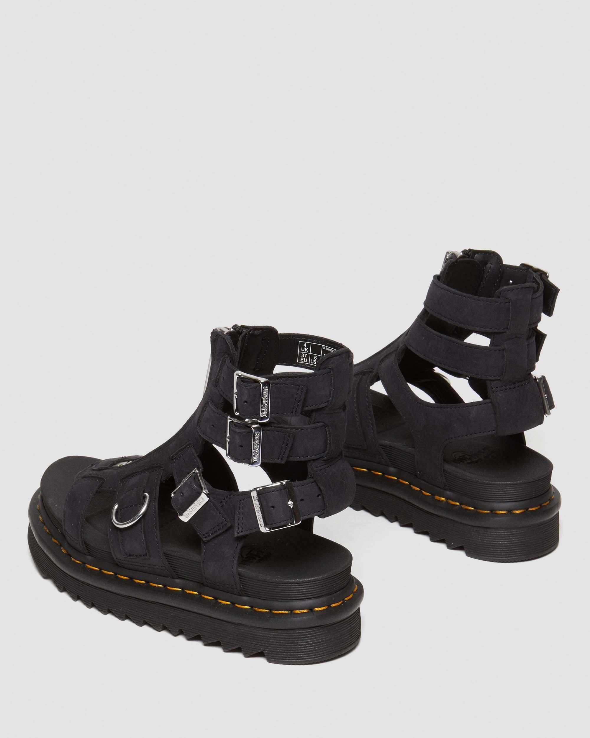 Olson Tumbled Nubuck Leder Gladiatorsandalen mit Reißverschluss