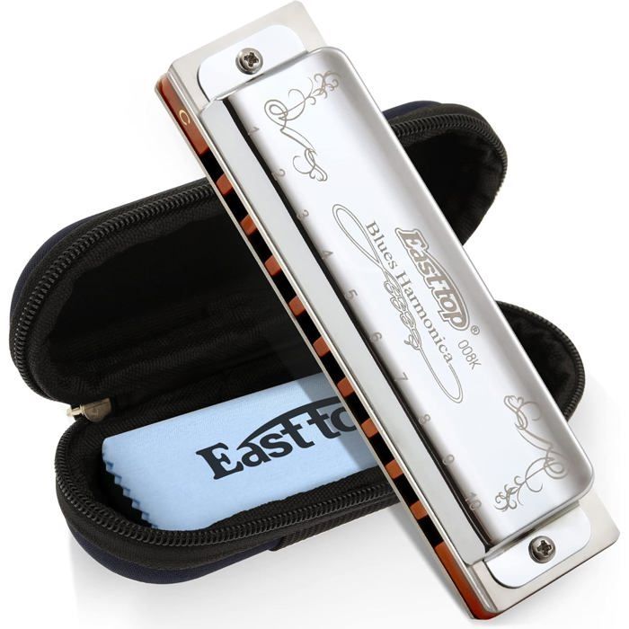 Harmonica diatonique en Do - ESTAMPILLE - 10 trous - 20 tons - T008K - Clé de C - Bronze phosphoreux