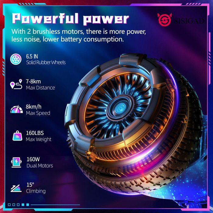 Hoverboard eléctrico SISIGAD de 6,5