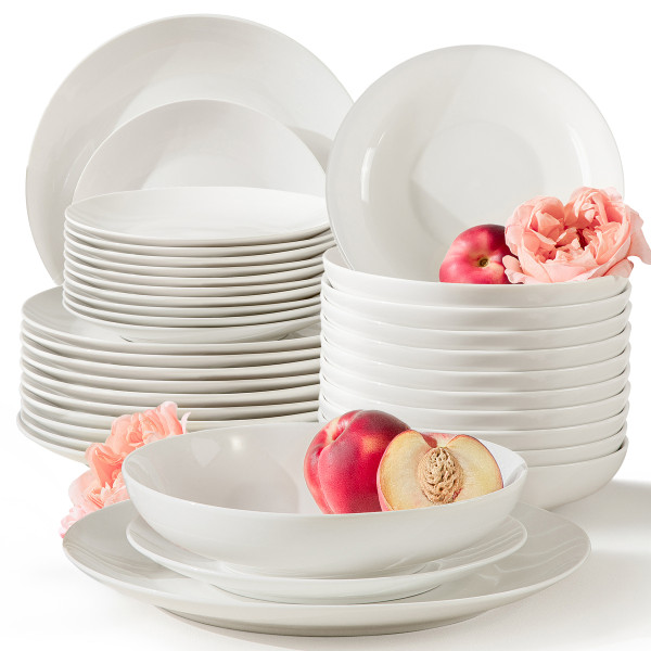 KONSIMO AD BELLA Ecru duży zestaw obiadowy 12 os. (36 el.) porcelana