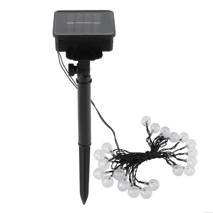 IP65 20 LED-lichtsnoeren op zonne-energie, waterdicht, voor het versieren van tuinen en gazons, buitenfeesten, duurzame en zelfvoorzienende verlichting.