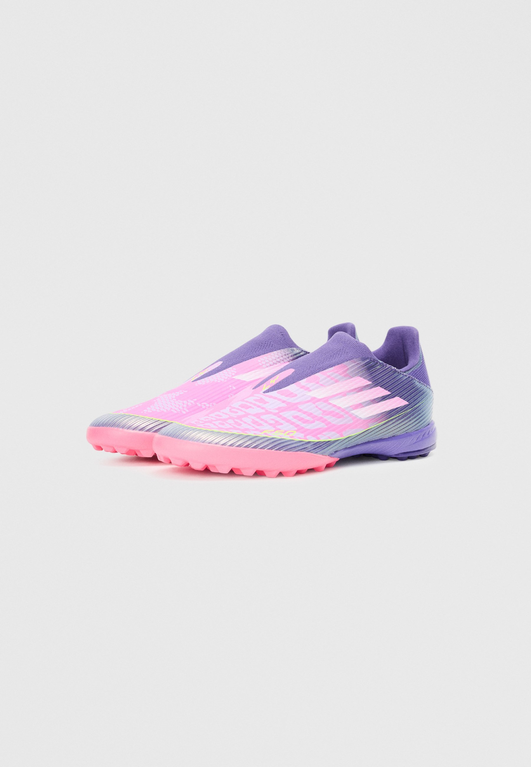 adidas Performance F50 LEAGUE LAMINE - Chaussures de football pour terrain synthétique - violet unity/blanc ftwr/citron lucide