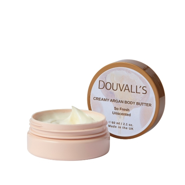 Douvall's økologisk kremet argan kroppssmør uten parfyme 60 ml