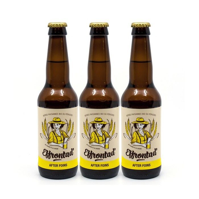 Lot de 3 Bières Blondes Artisanales After Foins Brasserie Effrontad' BIO 33cl