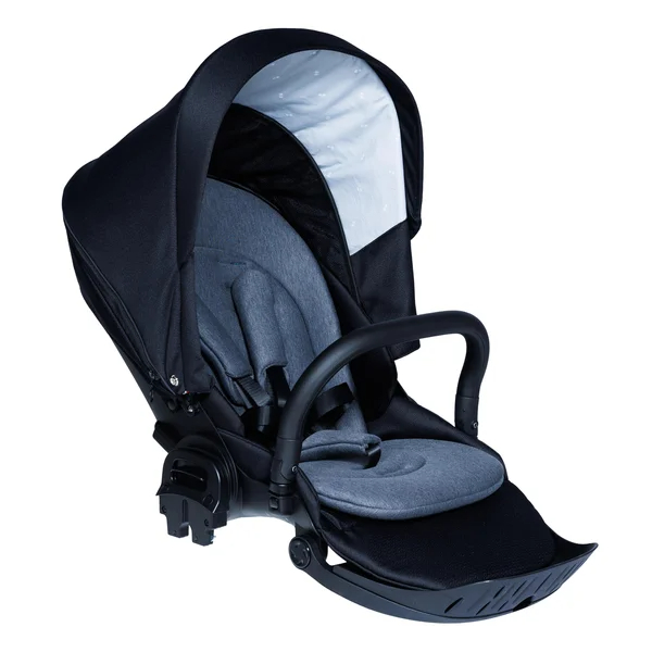 Nordbaby Active Lux kinderwagenset, zwart met chromen frame.