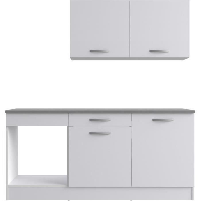 Cucina completa OSLO - Larghezza 180 cm - Bianco opaco - Piano di lavoro incluso