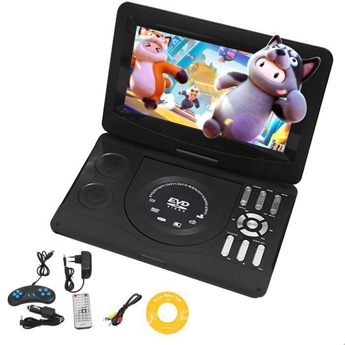 Reproductor de DVD portátil de 10,1 pulgadas, reproductor móvil HD EVD, memoria de reproducción, altavoces estéreo, compatible con discos/tarjetas SD/USB.