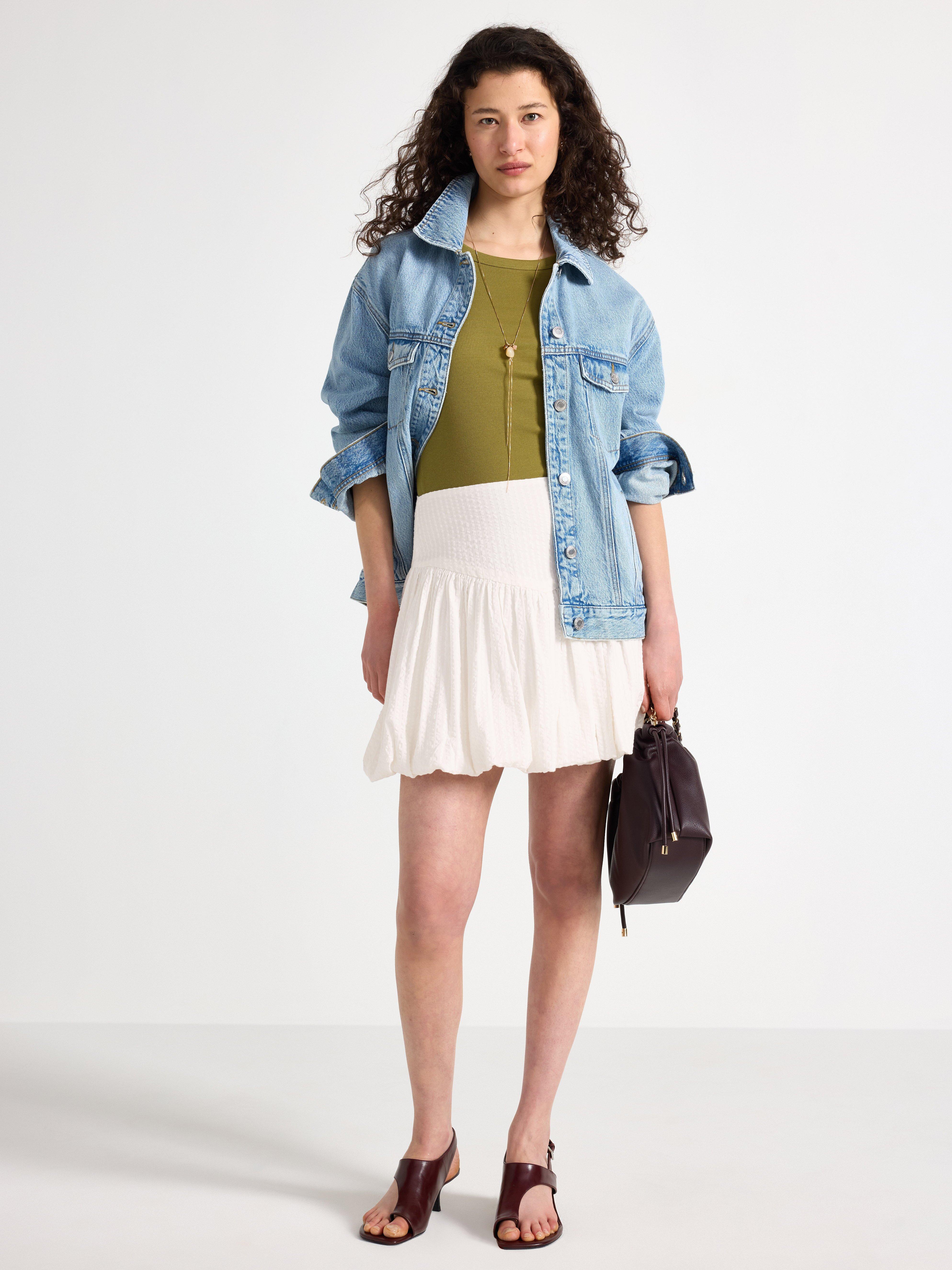 Mini-jupe blanche claire