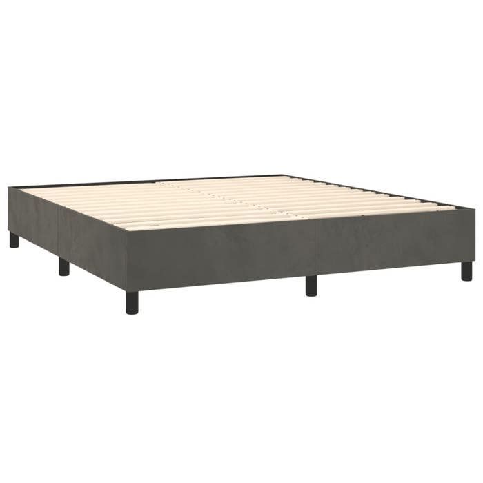 Cama doble CHIC para adultos - 180x200 cm. Estructura de cama gris oscuro de 180x200 cm. Terciopelo #Sara56183