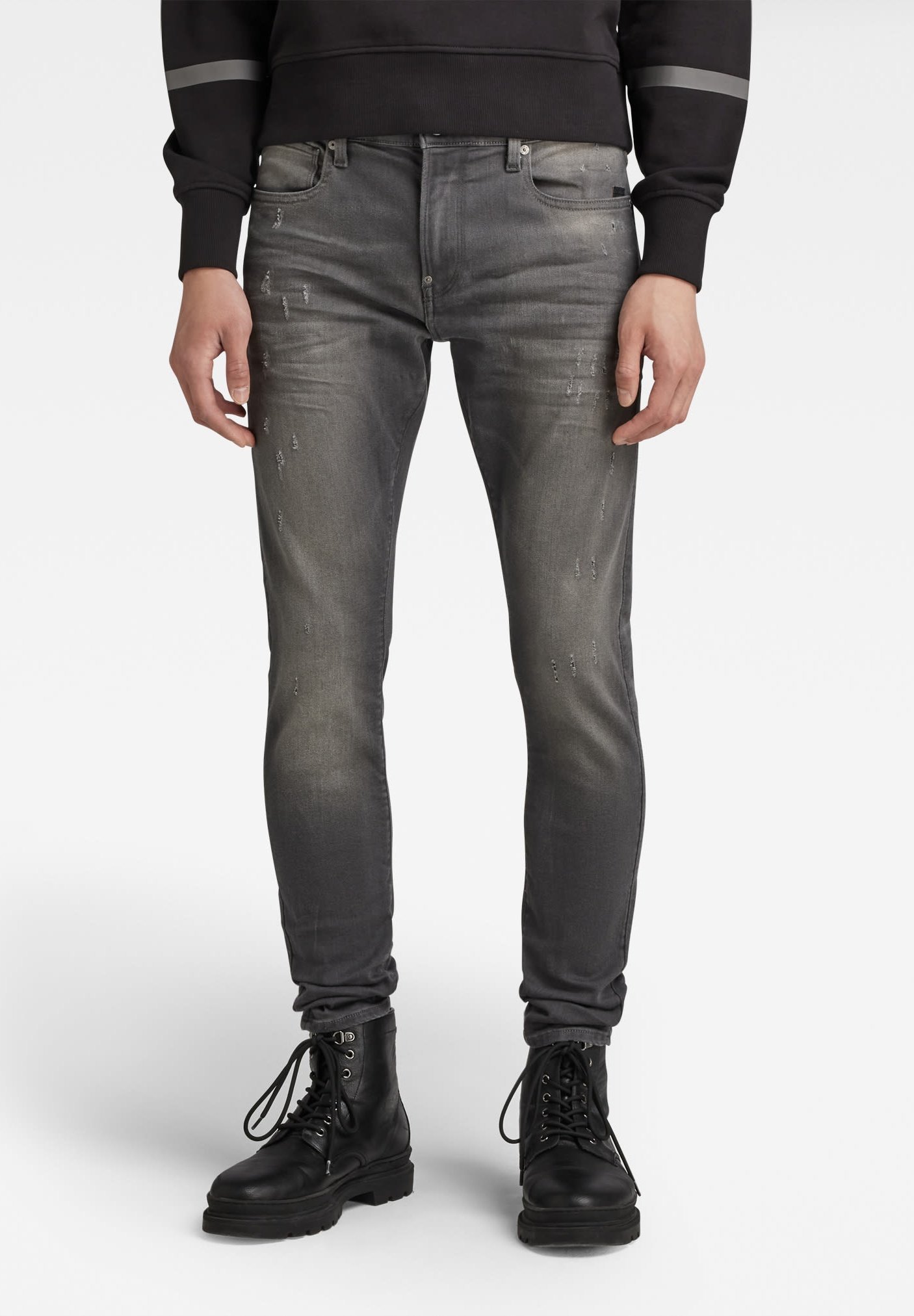G-STAR REVEND SKINNY - Skinny Fit Jeans - Slander Grey Superstech